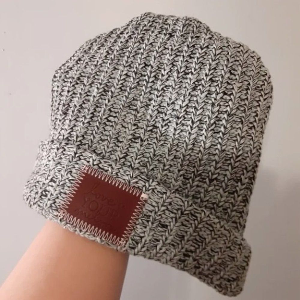 Love Your Melon Gray and Black Beanie Hat OS